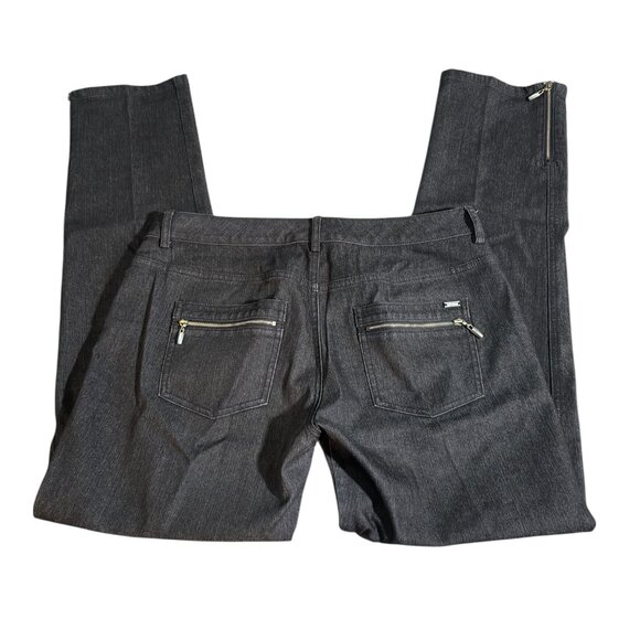 ST. JOHN YELLOW LABEL Black Denim Jeans Zippers Sz 6 - Picture 3 of 12